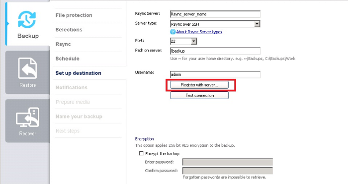 Registering with the Rsync Server
