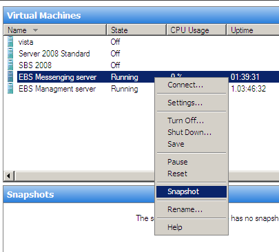 Hyper-V Snapshot