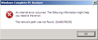 The network path was not found. (0x80070035)
