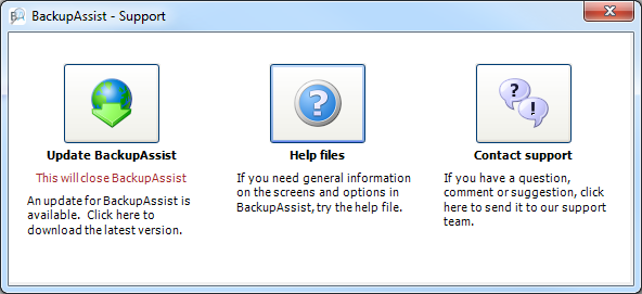Contacting BackupAssist support