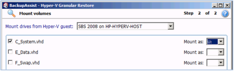 Hyper-V Restore - Step 1