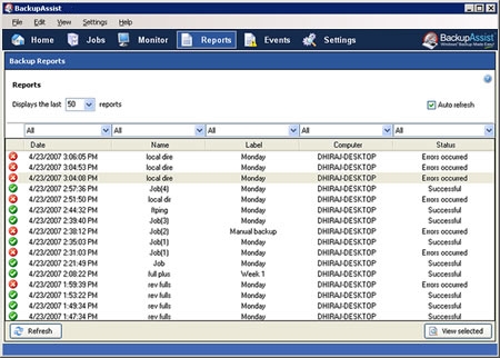 Report viewer screenshot