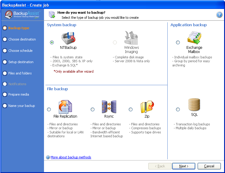 Click to view BackupAssist 5.3 screenshot