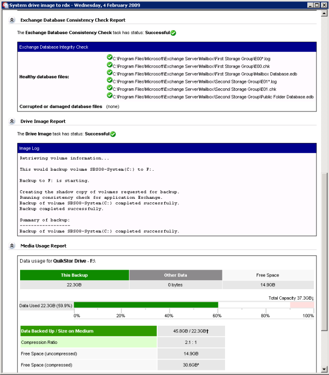 Exchange Server 2007 Backup and consistency check on Server 2008