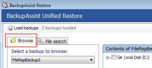 Browsing backups
