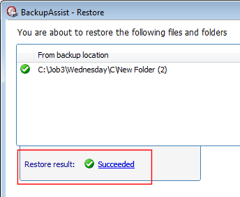 Restore results