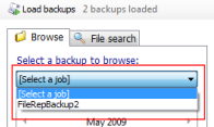 Select job to restore from