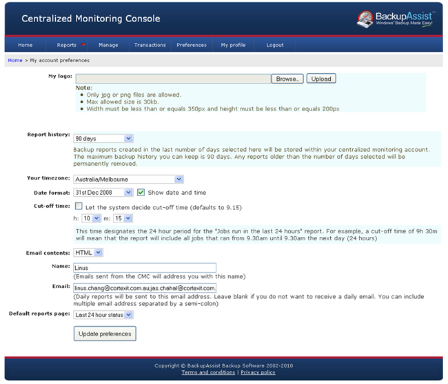 CMC Preferences