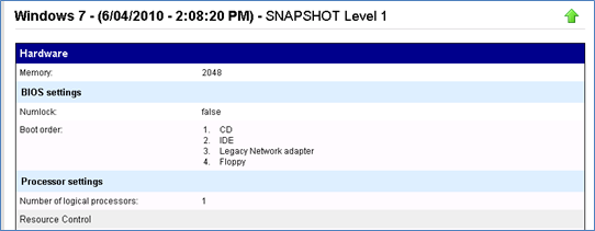 Hyper-v Config Report - Snapshot 1