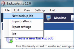 New backup job