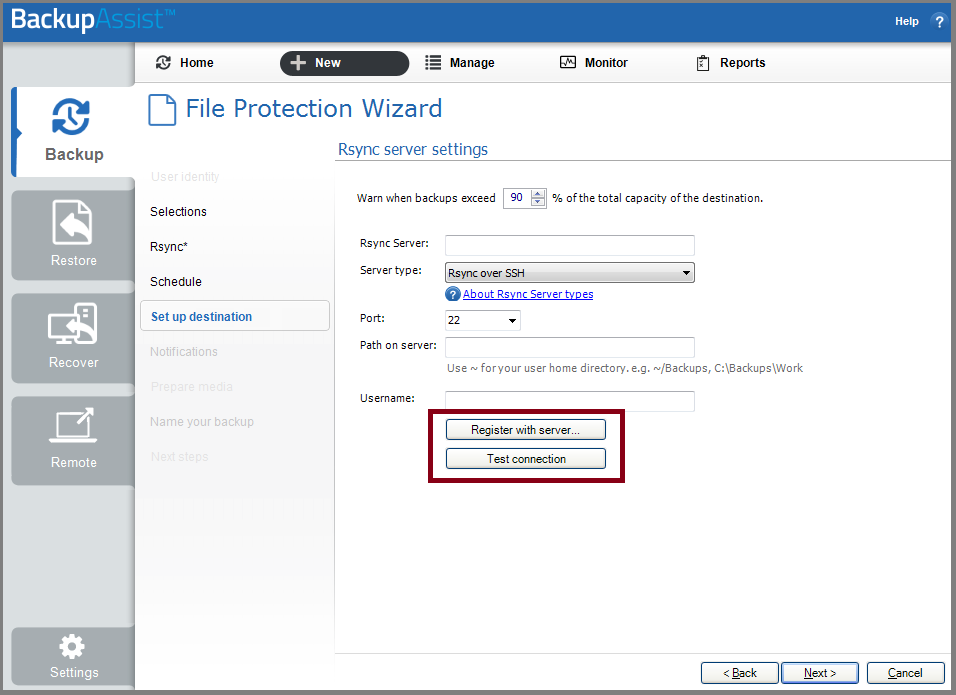 Registering with the Rsync Server