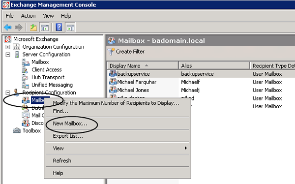 Exchange Management Console