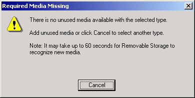 Windows Backup error message