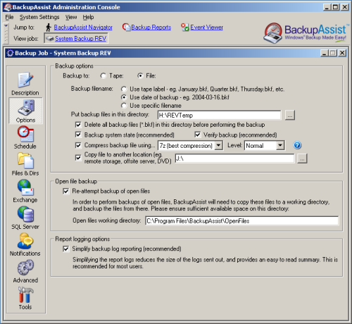 BackupAssist and file copy