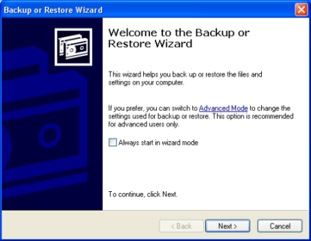 Windows Backup Wizard