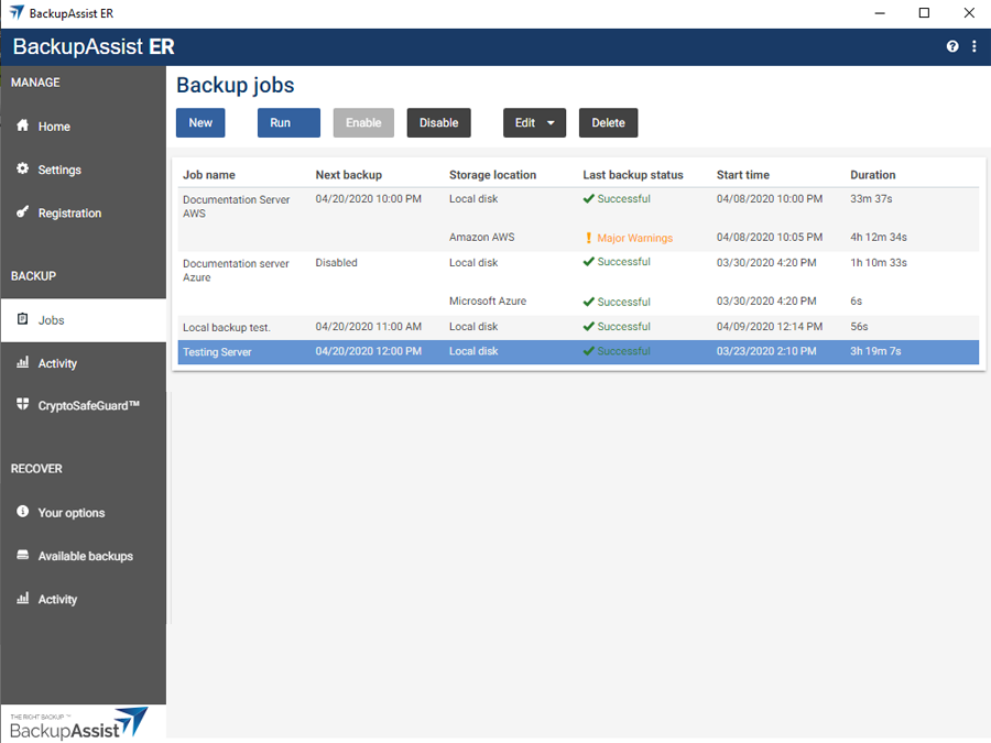 How to modify a backup job