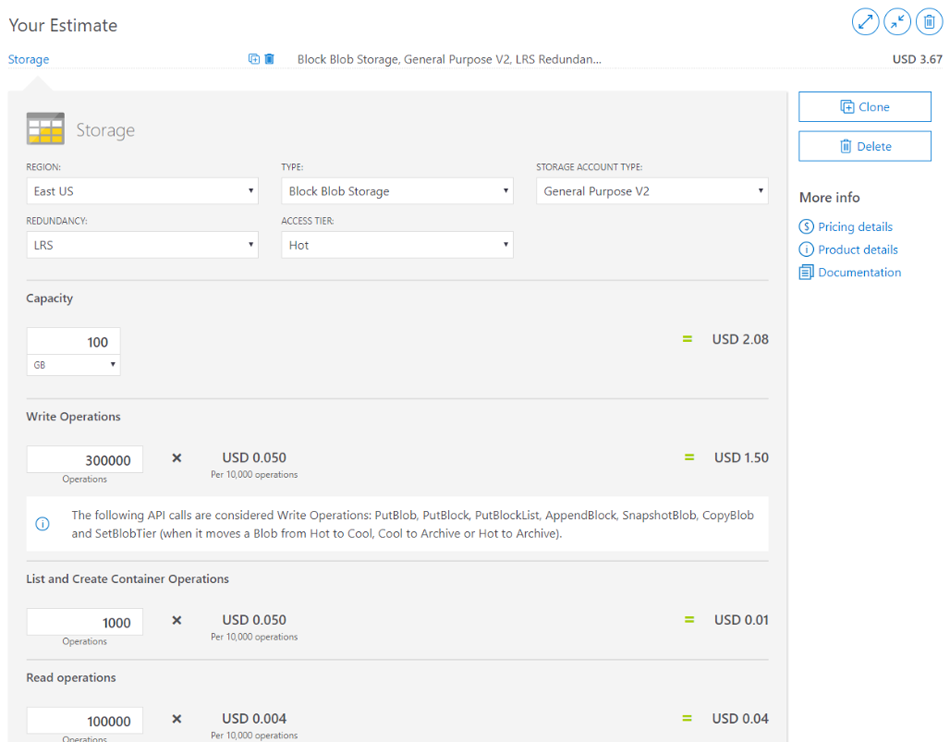 Azure cloud calculator