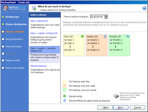 Scheme selection