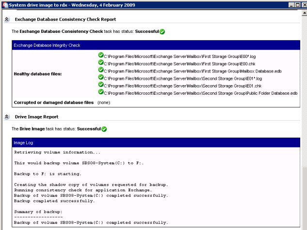 BackupAssist Backup Report