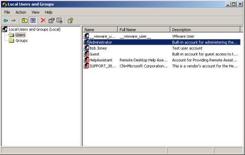 Local Users screenshot