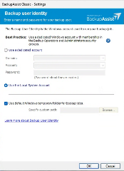 Backup User Identity Backup User Identity